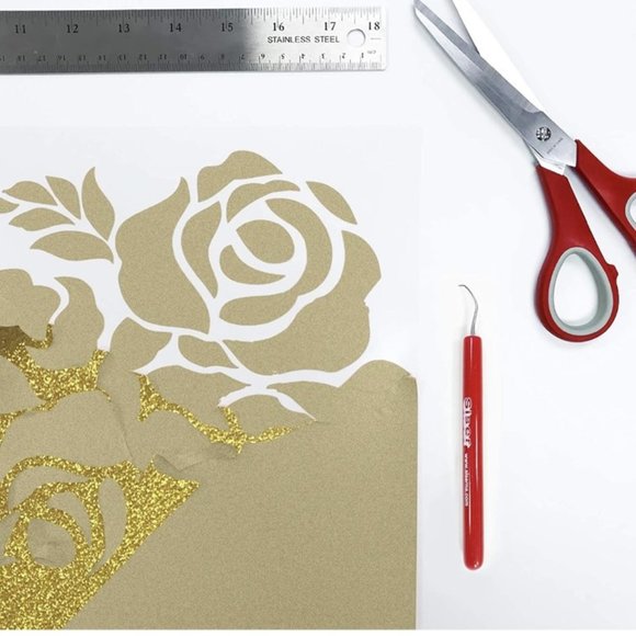 20" x 12" Glitter Gold Siser Easyweed HTV Heat Transfer Iron-On Vinyl - Picture 4 of 6